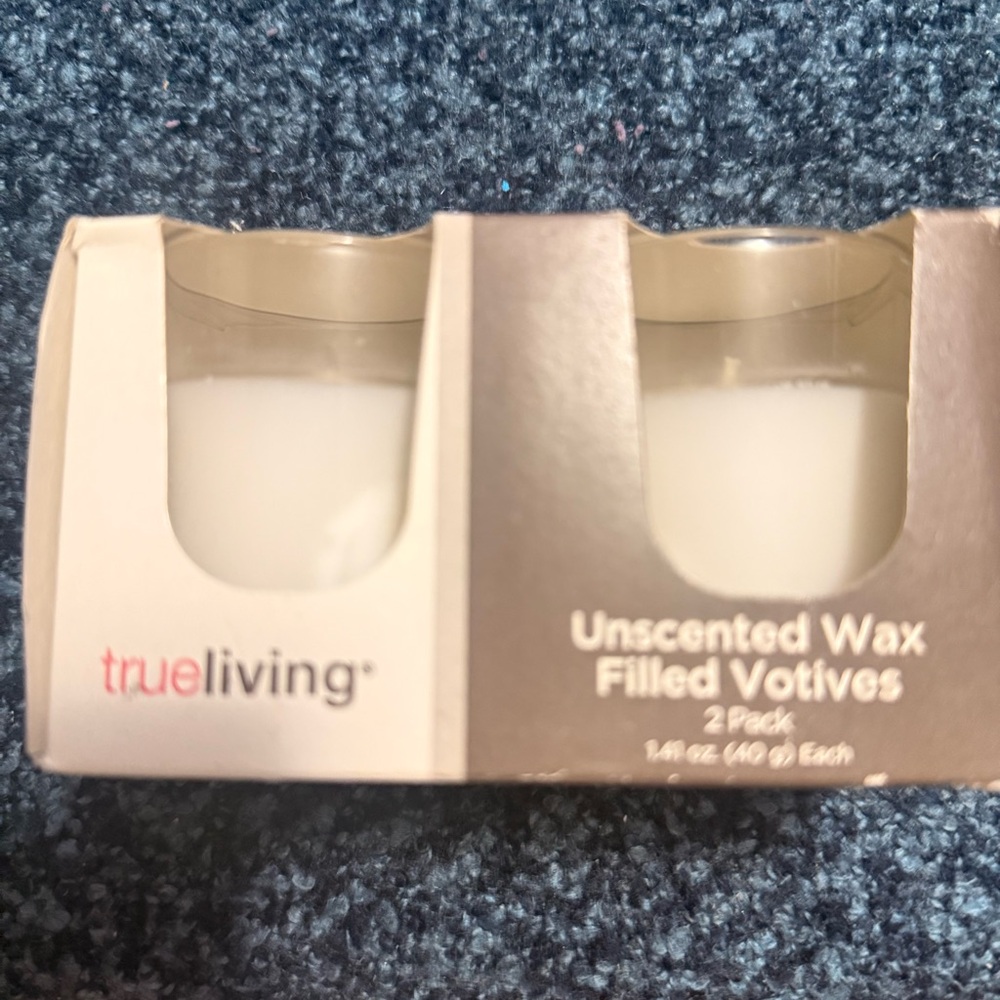 Trueliving White Unscented Wax Filled Votives - 2 Pack